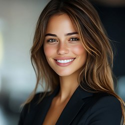 Smiling professional woman with straight teeth